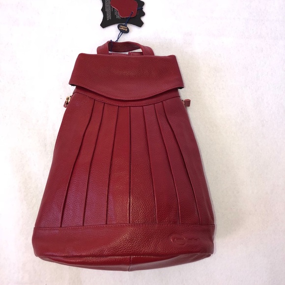 Ameri Red Leather purse attractive backpack - Picture 5 of 6